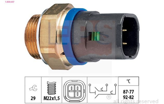 Temperature Switch, radiator fan Made in Italy - OE Equivalent 1.850.647 EPS Facet