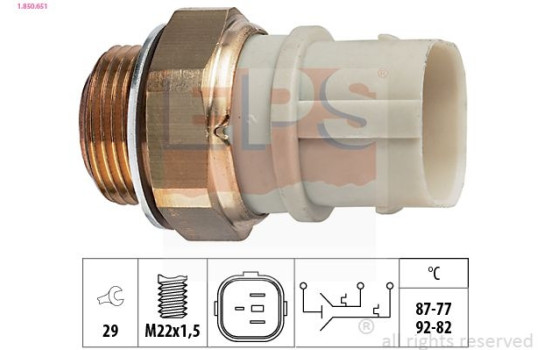 Temperature Switch, radiator fan Made in Italy - OE Equivalent 1.850.651 EPS Facet