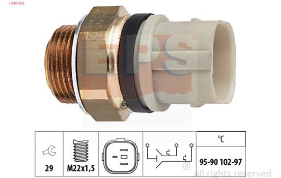 Temperature Switch, radiator fan Made in Italy - OE Equivalent 1.850.652 EPS Facet