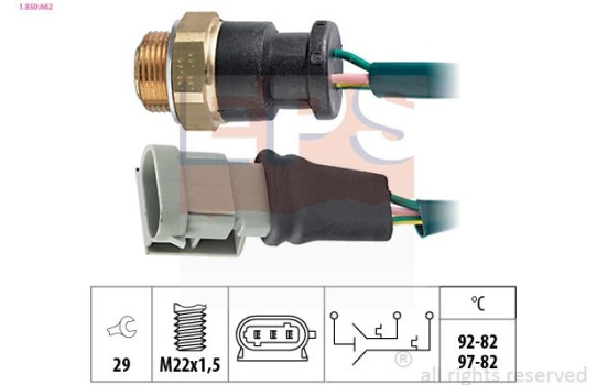 Temperature Switch, radiator fan Made in Italy - OE Equivalent 1.850.662 EPS Facet