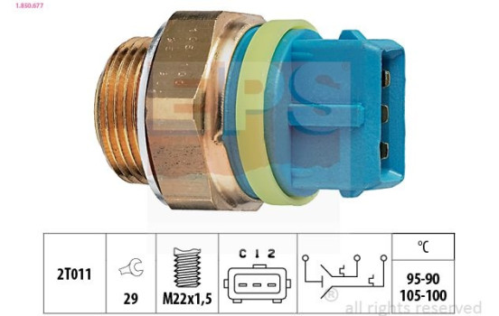 Temperature Switch, radiator fan Made in Italy - OE Equivalent 1.850.677 EPS Facet