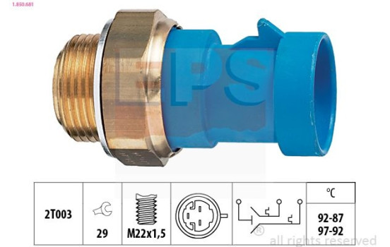 Temperature Switch, radiator fan Made in Italy - OE Equivalent 1.850.681 EPS Facet