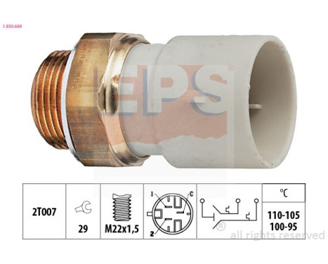 Temperature Switch, radiator fan Made in Italy - OE Equivalent 1.850.689 EPS Facet