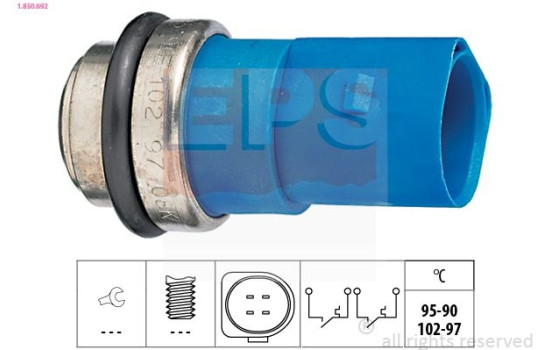 Temperature Switch, radiator fan Made in Italy - OE Equivalent 1.850.692 EPS Facet