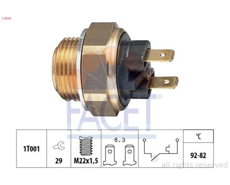 Temperature Switch, radiator fan Made in Italy - OE Equivalent 7.5016 Facet