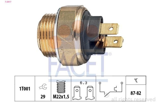 Temperature Switch, radiator fan Made in Italy - OE Equivalent 7.5017 Facet