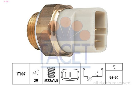 Temperature Switch, radiator fan Made in Italy - OE Equivalent 7.5027 Facet