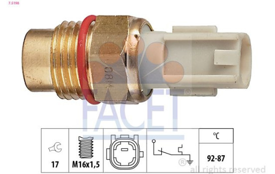 Temperature Switch, radiator fan Made in Italy - OE Equivalent 7.5198 Facet