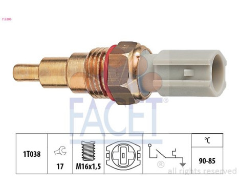 Temperature Switch, radiator fan Made in Italy - OE Equivalent 7.5205 Facet