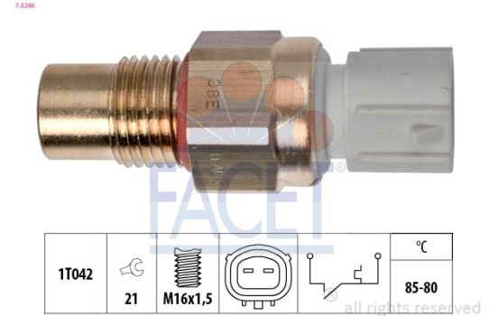 Temperature Switch, radiator fan Made in Italy - OE Equivalent 7.5246 Facet