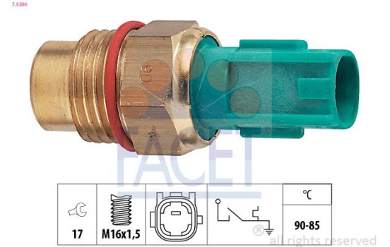 Temperature Switch, radiator fan Made in Italy - OE Equivalent 7.5266 Facet