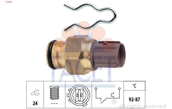 Temperature Switch, radiator fan Made in Italy - OE Equivalent 7.5285 Facet