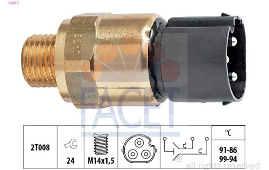 Temperature Switch, radiator fan Made in Italy - OE Equivalent 7.5617 Facet