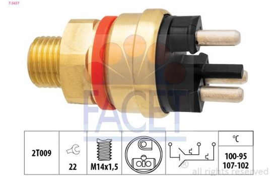 Temperature Switch, radiator fan Made in Italy - OE Equivalent 7.5637 Facet