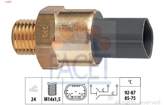 Temperature Switch, radiator fan Made in Italy - OE Equivalent 7.5691 Facet