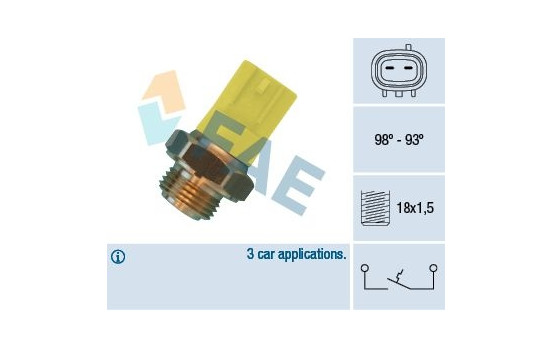 Temperature switch, radiator fan