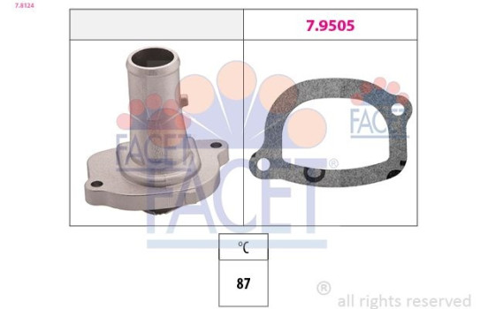 Thermostat, coolant Made in Italy - OE Equivalent 7.8124 Facet