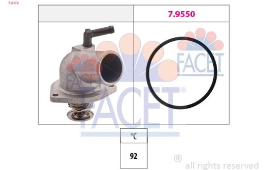 Thermostat, coolant Made in Italy - OE Equivalent 7.8174 Facet
