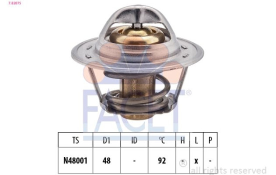 Thermostat, coolant Made in Italy - OE Equivalent 7.8207S Facet