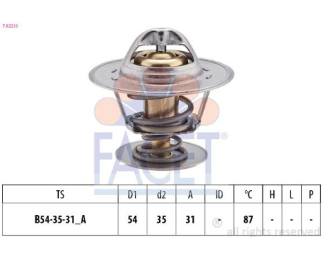 Thermostat, coolant Made in Italy - OE Equivalent 7.8223S Facet