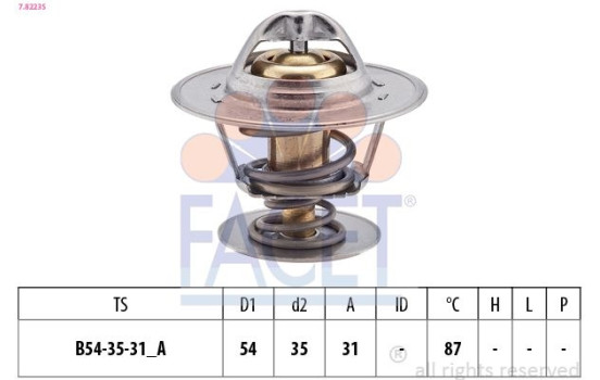 Thermostat, coolant Made in Italy - OE Equivalent 7.8223S Facet