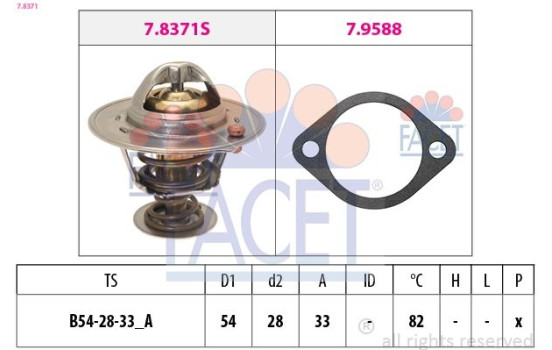 Thermostat, coolant Made in Italy - OE Equivalent 7.8371 Facet