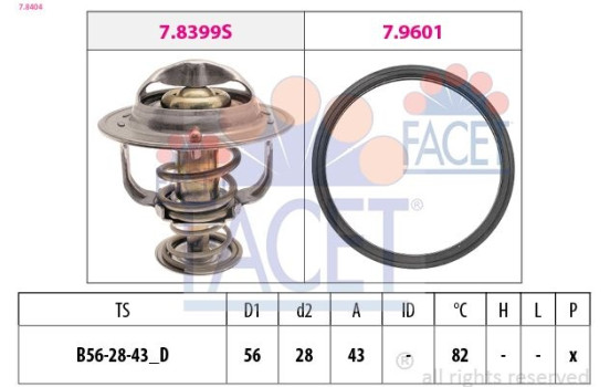 Thermostat, coolant Made in Italy - OE Equivalent 7.8404 Facet
