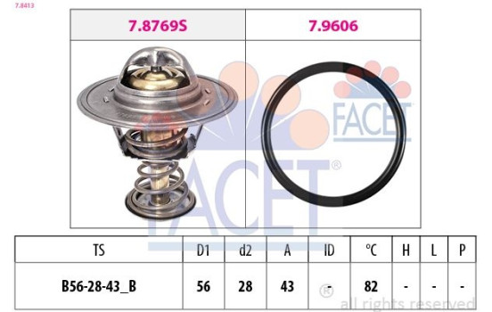 Thermostat, coolant Made in Italy - OE Equivalent 7.8413 Facet