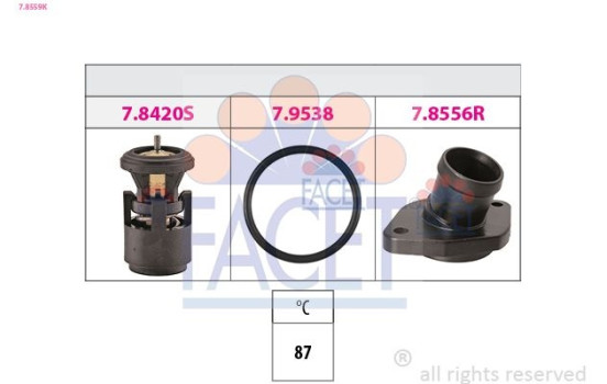 Thermostat, coolant Made in Italy - OE Equivalent 7.8559K Facet