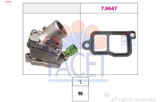 Thermostat, coolant Made in Italy - OE Equivalent 7.8606 Facet