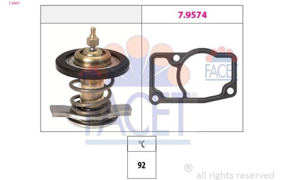 Thermostat, coolant Made in Italy - OE Equivalent 7.8607 Facet