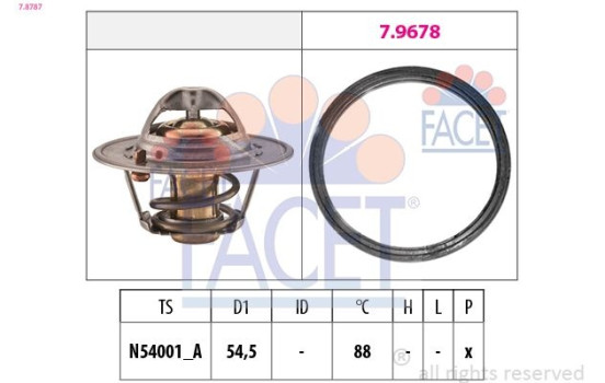 Thermostat, coolant Made in Italy - OE Equivalent 7.8787 Facet