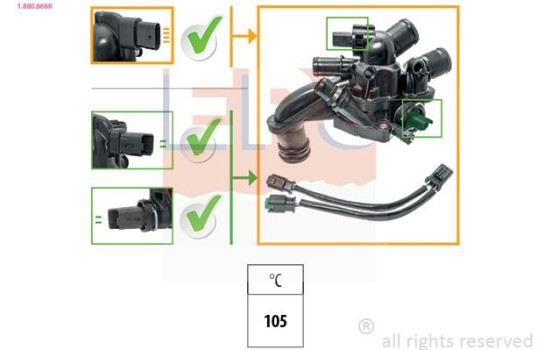 Thermostat, coolant Made in Italy - OE Equivalent