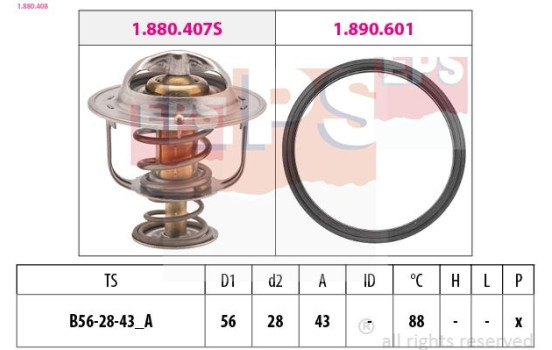 Thermostat, coolant Made in Italy - OE Equivalent