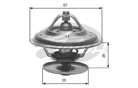 Thermostat, coolant TH13287G1 Gates, Image 2