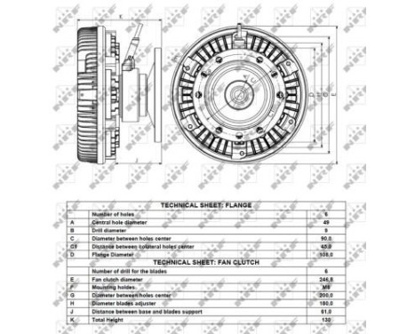 Clutch, radiator fan 49160 NRF, Image 2