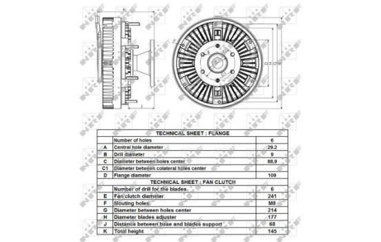 Clutch, radiator fan 49433 NRF