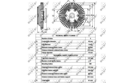 Clutch, radiator fan 49559 NRF, Image 2