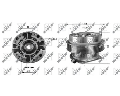 Clutch, radiator fan 49705 NRF