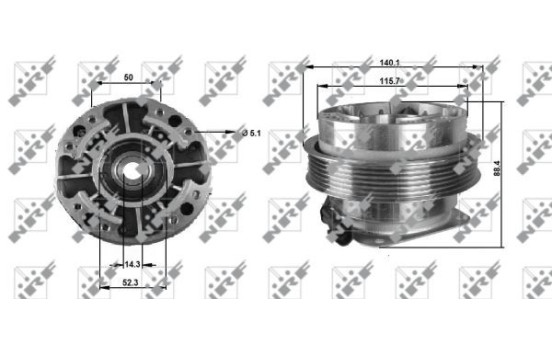 Clutch, radiator fan 49705 NRF