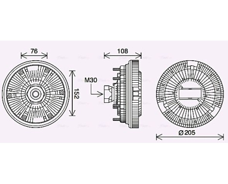 Clutch, radiator fan