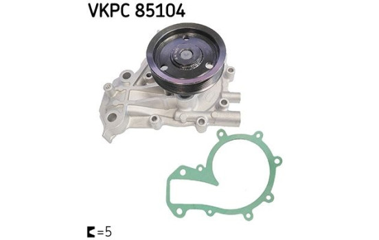 Water pump, engine cooling VKPC 85104 SKF