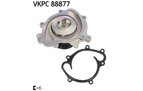 Water pump, engine cooling VKPC 88877 SKF, Image 2