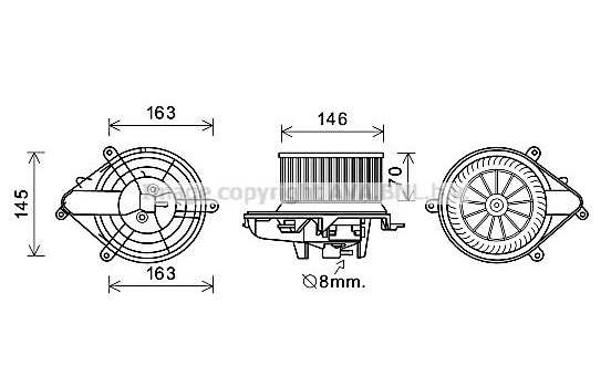 Electric Motor, interior blower CN8301 Ava Quality Cooling