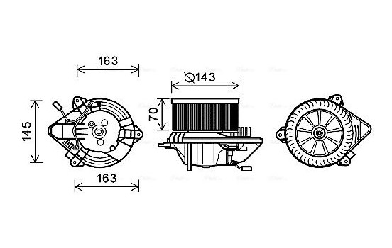 Electric Motor, interior blower CN8506 Ava Quality Cooling