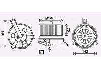 Electric Motor, interior blower DN8434 Ava Quality Cooling