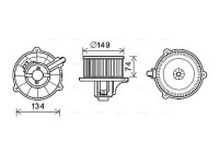 Electric Motor, interior blower KA8225 Ava Quality Cooling