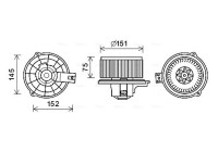 Electric Motor, interior blower KA8235 Ava Quality Cooling