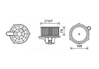 Electric Motor, interior blower KA8262 Ava Quality Cooling