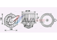 Electric Motor, interior blower KA8288 Ava Quality Cooling